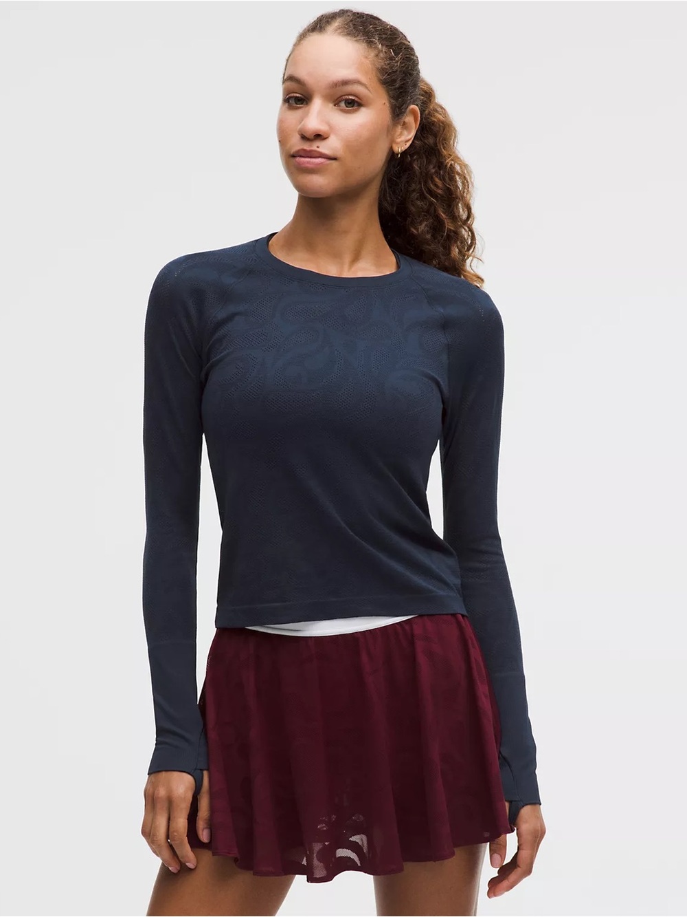 lululemon athletica  swiftly tech Long Sleeve Crew Top - Navy